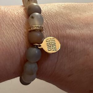 Kinsley Armelle Sandy Beaded Stretch Bracelet Eternity Collection Natural Matte